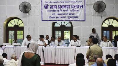 Jai Parkash Dalal made this announcement while chairing his first district grievance committee meeting in Gurugram during which he heard 13 complaints. (Vipin Kumar/HT Photo) Jai Parkash Dalal made this announcement while chairing his first district grievance committee meeting in Gurugram during which he heard 13 complaints. (Vipin Kumar/HT Photo)