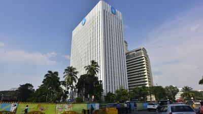Mumbai, India - October 14, 2022: State Bank of India building, at Nariman Point, in Mumbai, India, on Friday, October 14, 2022. (Photo by Anshuman Poyrekar/ Hindustan Times) (Anshuman Poyrekar/HT PHOTO)
