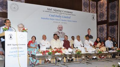 CIL signed an MoU with Rajasthan Rajya Vidyut Utpadan Nigam Ltd in Jaipur to develop a solar power plant. (Coal India Limited | Twitter)
