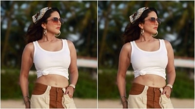 Styled by fashion stylist Hitendra Kapopara, Sunny wore her tresses into a messy ponytail and decked up in tinted shades, contoured cheeks and a shade of nude lipstick. (Instagram/@sunnyleone) Styled by fashion stylist Hitendra Kapopara, Sunny wore her tresses into a messy ponytail and decked up in tinted shades, contoured cheeks and a shade of nude lipstick. (Instagram/@sunnyleone)
