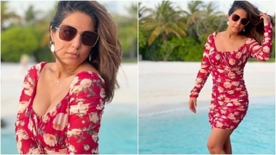 Hina Khan is an absolute fashionista. The actor keeps sharing fashion inspo with her fans in the form of pictures from her fashion diaries. A day back, Hina shared a slew of pictures of herself looking at the sun going down behind the sea. Hina, with the pictures, also gave us fresh fashion goals as she looked ravishing as ever in a perfect summer dress. (Instagram/@realhinakhan) Hina Khan is an absolute fashionista. The actor keeps sharing fashion inspo with her fans in the form of pictures from her fashion diaries. A day back, Hina shared a slew of pictures of herself looking at the sun going down behind the sea. Hina, with the pictures, also gave us fresh fashion goals as she looked ravishing as ever in a perfect summer dress. (Instagram/@realhinakhan)