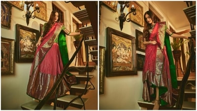 New mom Sonam Kapoor celebrated Karwa Chauth with her mother Sunita Kapoor and a few close friends and family. For the occasion, she donned a traditional pink lehenga teamed with a green blouse. (Instagram/@sonamkapoor) New mom Sonam Kapoor celebrated Karwa Chauth with her mother Sunita Kapoor and a few close friends and family. For the occasion, she donned a traditional pink lehenga teamed with a green blouse. (Instagram/@sonamkapoor)