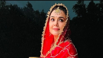 Preity Zinta celebrating Karwa Chauth.&nbsp;