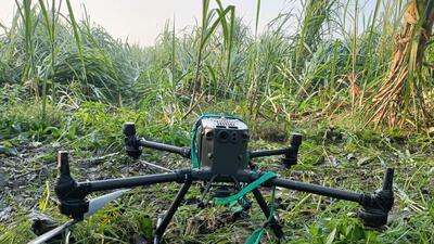 BSF jawans fired 17 rounds of bullets at it and one of the blades of the drone was damaged. (ANI)