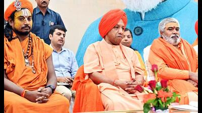 UP chief minister Yogi Adityanath attends the ‘Sadbhavna Varanasi Chapter’ programme, at Buddha Theme Park, in Varanasi on Friday. (ANI Photo)