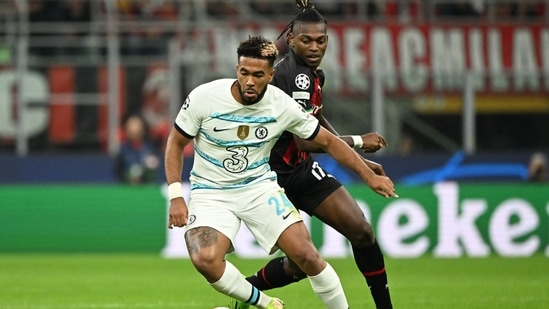 &nbsp;Chelsea's Reece James in action with AC Milan's Rafael Leao&nbsp;(REUTERS)