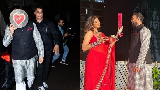 Raj Kundra covered his face with Shilpa Shetty's sieve. Raj Kundra covered his face with Shilpa Shetty's sieve.