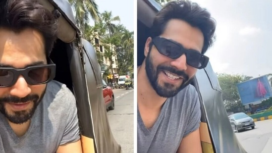 Varun Dhawan in an Autorickshaw. 
