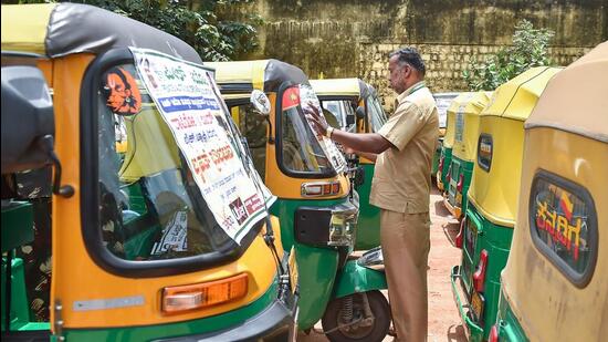Karnataka high court stayed an order by the state transport department stopping auto rickshaw services provided by app-based aggregators, including Ola and Uber. (PTI) Karnataka high court stayed an order by the state transport department stopping auto rickshaw services provided by app-based aggregators, including Ola and Uber. (PTI)