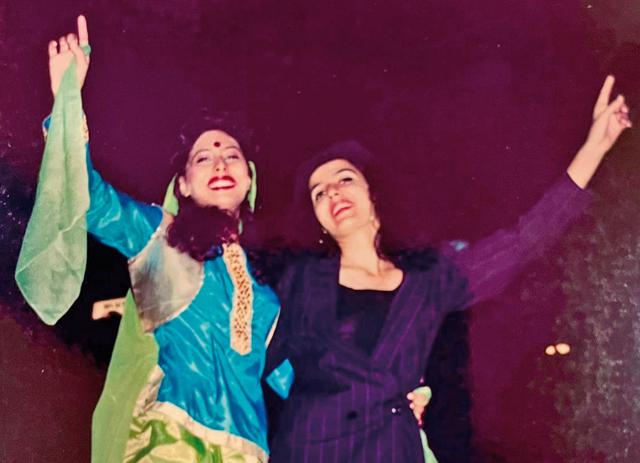 With Farah Khan during the break of a show With Farah Khan during the break of a show