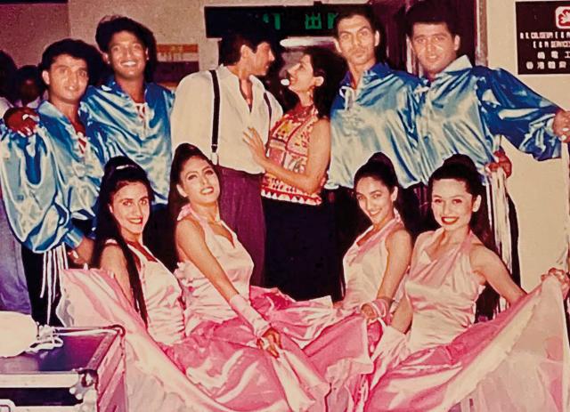 With Anil Kapoor and her fellow “troupers” for a show they did in the US back then With Anil Kapoor and her fellow “troupers” for a show they did in the US back then