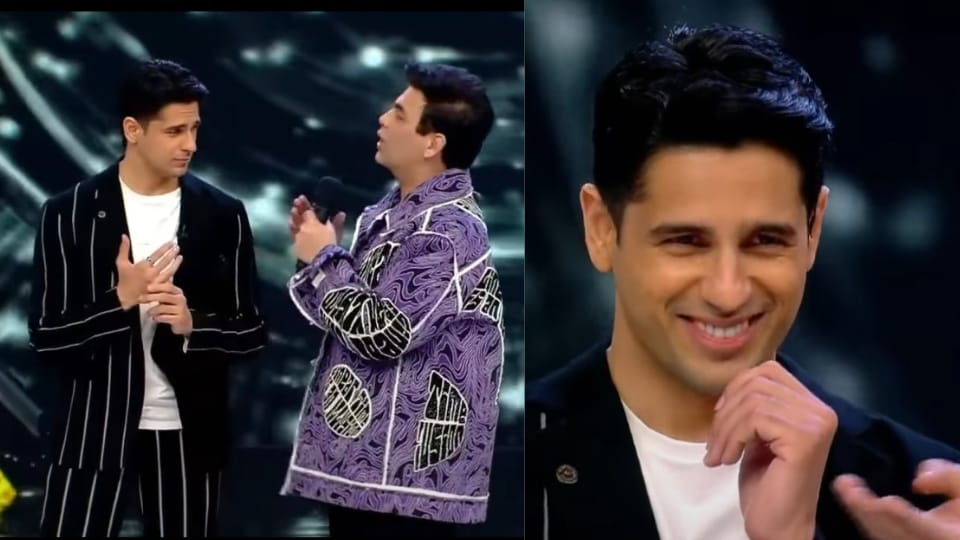 Sidharth Malhotra with Karan Johar on Jhalak Dikhhla Jaa 10. Sidharth Malhotra with Karan Johar on Jhalak Dikhhla Jaa 10.