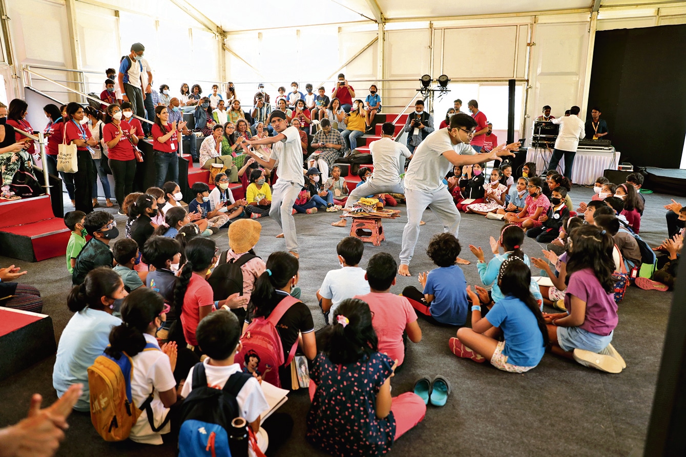 A storytelling session in progress (Courtesy Neev Literature Festival) A storytelling session in progress (Courtesy Neev Literature Festival)