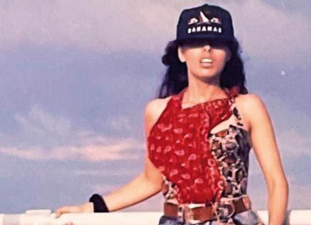 Geet at the Bahamas beach in her early 20s Geet at the Bahamas beach in her early 20s