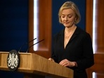 Britain's Prime Minister Liz Truss holds a press conference in the Downing Street Briefing Room in central London.(AP) Britain's Prime Minister Liz Truss holds a press conference in the Downing Street Briefing Room in central London.(AP)