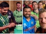 Babar Azam celebrated his 28th birthday during the Captains’ Day event on Saturday(ICC) Babar Azam celebrated his 28th birthday during the Captains’ Day event on Saturday(ICC)