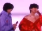 Jungkook and V during BTS' rehearsal in Busan.