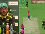 Aaron Finch; Starc warning Buttler Aaron Finch; Starc warning Buttler