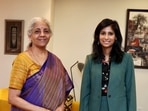 Nirmala Sitaraman met Indian-American economist Gita Gopinath on Friday. (source:Twitter/@GitaGopinath) Nirmala Sitaraman met Indian-American economist Gita Gopinath on Friday. (source:Twitter/@GitaGopinath)
