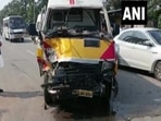 In the incident, a police vehicle and an ambulance collided. (ANI Photo)