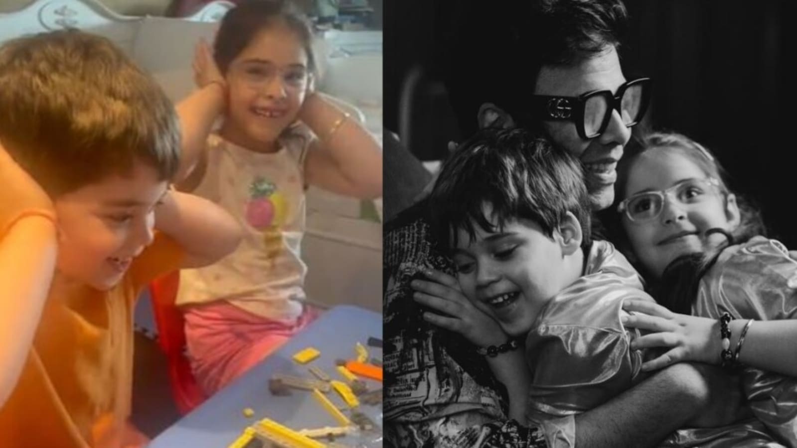 Karan Johar's children Yash and Roohi roast him for 'singing so badly' on TV. Watch