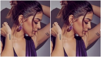 Alaya looked every bit stunning in the sleeveless gown featuring a plunging neckline with pleat details below the waist, and a belt detail at the waist. (Instagram/@alayaf) Alaya looked every bit stunning in the sleeveless gown featuring a plunging neckline with pleat details below the waist, and a belt detail at the waist. (Instagram/@alayaf)