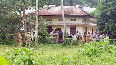 SIT officials at the house of accused Bhagaval Singh and Laila to collect evidence in Elanthoor village on Saturday. (ANI)