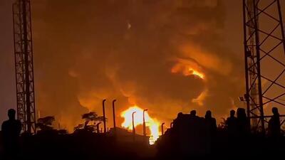 Gurugram, India - October 15: A massive cloud of smoke seen after a major fire broke out in a Zavenir Daubert chemical company on NH-48, Binola village near Manesar, in Gurugram, India, on Saturday, October 15, 2022. (Photo by Parveen Kumar/Hindustan times) Gurugram, India - October 15: A massive cloud of smoke seen after a major fire broke out in a Zavenir Daubert chemical company on NH-48, Binola village near Manesar, in Gurugram, India, on Saturday, October 15, 2022. (Photo by Parveen Kumar/Hindustan times)