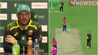 Aaron Finch; Starc warning Buttler (Cricket Australia/Twitter) Aaron Finch; Starc warning Buttler (Cricket Australia/Twitter)