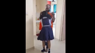 Little girl happy for her father's new job. (Instagram/@pooja.avantika.1987) Little girl happy for her father's new job. (Instagram/@pooja.avantika.1987)