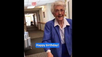 Woman surprised with birthday party. (Instagram/@majicallynews) Woman surprised with birthday party. (Instagram/@majicallynews)