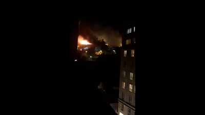 Tehran prison fire: Video of the incident circulated on various social media platforms showed flames and smoke billowing from the area. (Video grab- @AlinejadMasih) Tehran prison fire: Video of the incident circulated on various social media platforms showed flames and smoke billowing from the area. (Video grab- @AlinejadMasih)