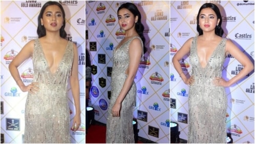 Tejasswi Prakash wins the night at Lions Gold Awards.&nbsp; (HT Photo/Varinder Chawla)