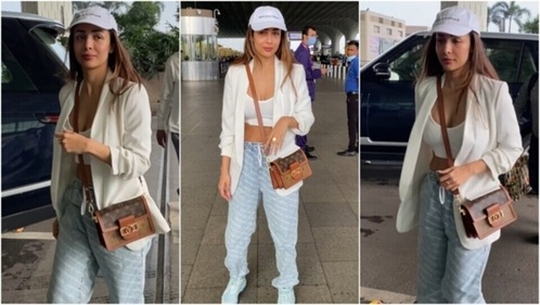 Malaika Arora teams her airport look with stylish accessories, (HT Photo/Varinder Chawla) Malaika Arora teams her airport look with stylish accessories, (HT Photo/Varinder Chawla)