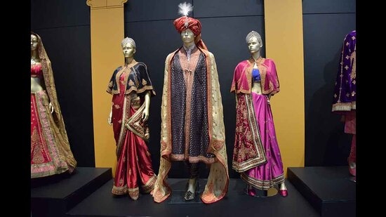 A curation of textiles is also part of the display.