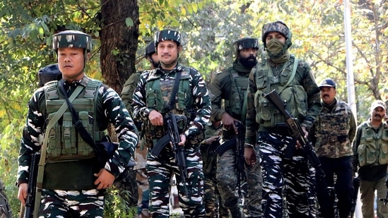 Security forces cordoned off the area after terrorists killed Puran Krishan Bhat.(ANI)
