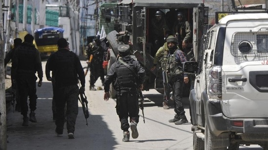 Security forces have cordonned off the area and launched search operation to trace the killers. (HT file photo for representational purpose) Security forces have cordonned off the area and launched search operation to trace the killers. (HT file photo for representational purpose)