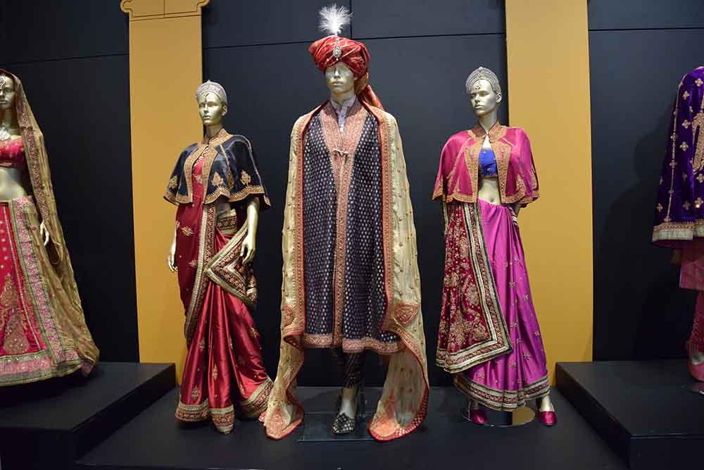 A curation of textiles is also part of the display. A curation of textiles is also part of the display.