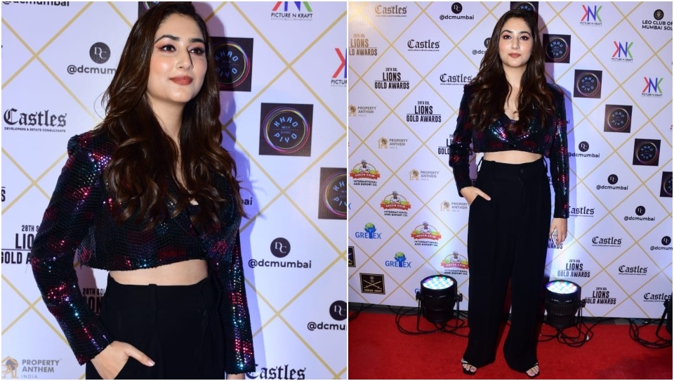 Disha Parmar poses on the red carpet at Lions Gold Awards.&nbsp;(HT Photo/Varinder Chawla)