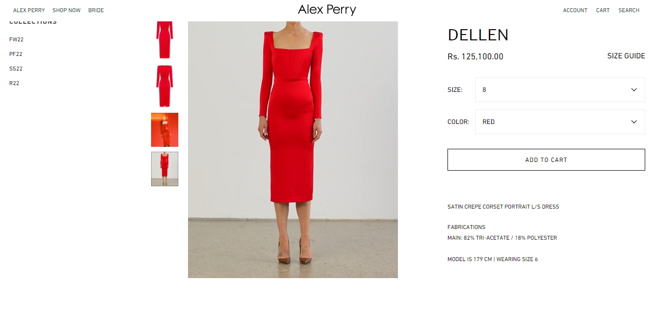 The price of the dress Katrina Kaif wore to the event.&nbsp; (alexperry.com)