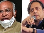 Congress leaders Mallikarjun Kharge and Shashi Tharoor