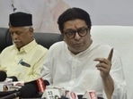 MNS chief Raj Thackeray addresses a press conference.