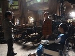 Manish Chaudhari and Nagarjuna on the sets of The Ghost. Manish Chaudhari and Nagarjuna on the sets of The Ghost.