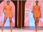 Ananya Panday walks the ramp at Lakme Fashion Week in a sultry mini blazer dress. (HT Photo/Varinder Chawla) Ananya Panday walks the ramp at Lakme Fashion Week in a sultry mini blazer dress. (HT Photo/Varinder Chawla)