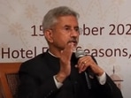 Foreign minister S Jaishankar interacting with the Indian community in Cairo on Saturday.&nbsp;