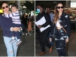 Kareena Kapoor with Jeh Ali Khan and Malaika Arora clicked at the Mumbai airport. (HT Photo/Varinder Chawla) Kareena Kapoor with Jeh Ali Khan and Malaika Arora clicked at the Mumbai airport. (HT Photo/Varinder Chawla)