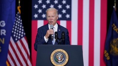 Joe Biden On US Economy: US President Joe Biden speaks in Portland, Ore. (AP) Joe Biden On US Economy: US President Joe Biden speaks in Portland, Ore. (AP)