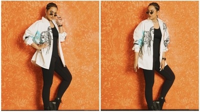 Sonakshi Sinha is currently occupied with the promotions of her upcoming film Double XL which also stars Huma Qureshi in the lead role. Sonakshi, who is a big-time fashionista, stepped out to promote her film acing the street style look. (Instagram/@aslisona) Sonakshi Sinha is currently occupied with the promotions of her upcoming film Double XL which also stars Huma Qureshi in the lead role. Sonakshi, who is a big-time fashionista, stepped out to promote her film acing the street style look. (Instagram/@aslisona)