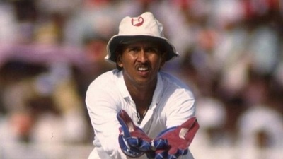 Former India wicketkeeper Kiran More in action during the 1989 tour of Pakistan. (Getty Images) Former India wicketkeeper Kiran More in action during the 1989 tour of Pakistan. (Getty Images)