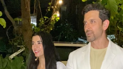Hrithik Roshan with Saba Azad at his makeup artiste's wedding. Hrithik Roshan with Saba Azad at his makeup artiste's wedding.